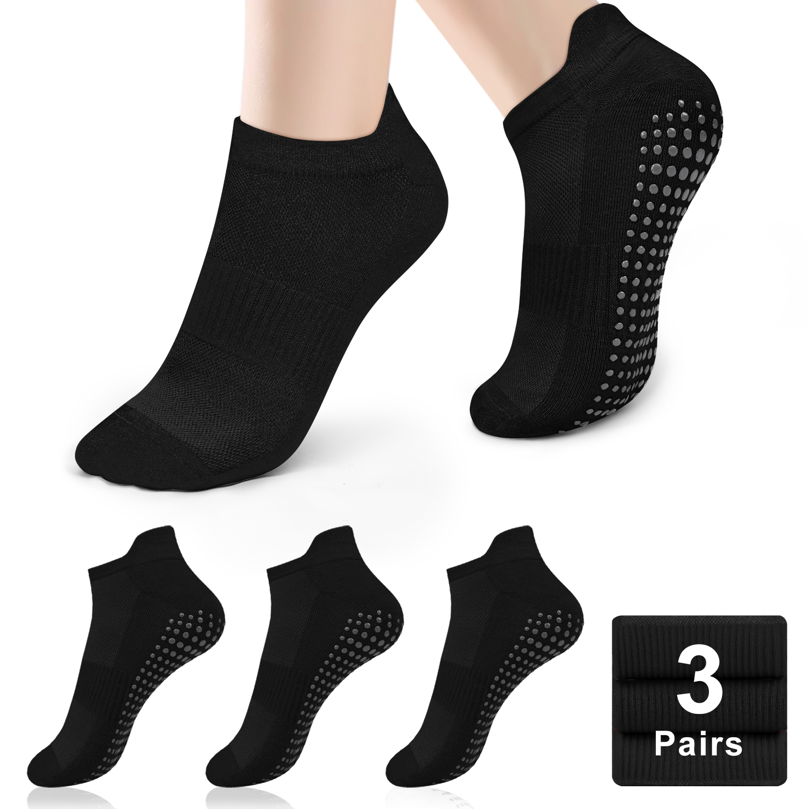 No Show Sock Women - 3 Pairs Yoga Socks Women Cotton