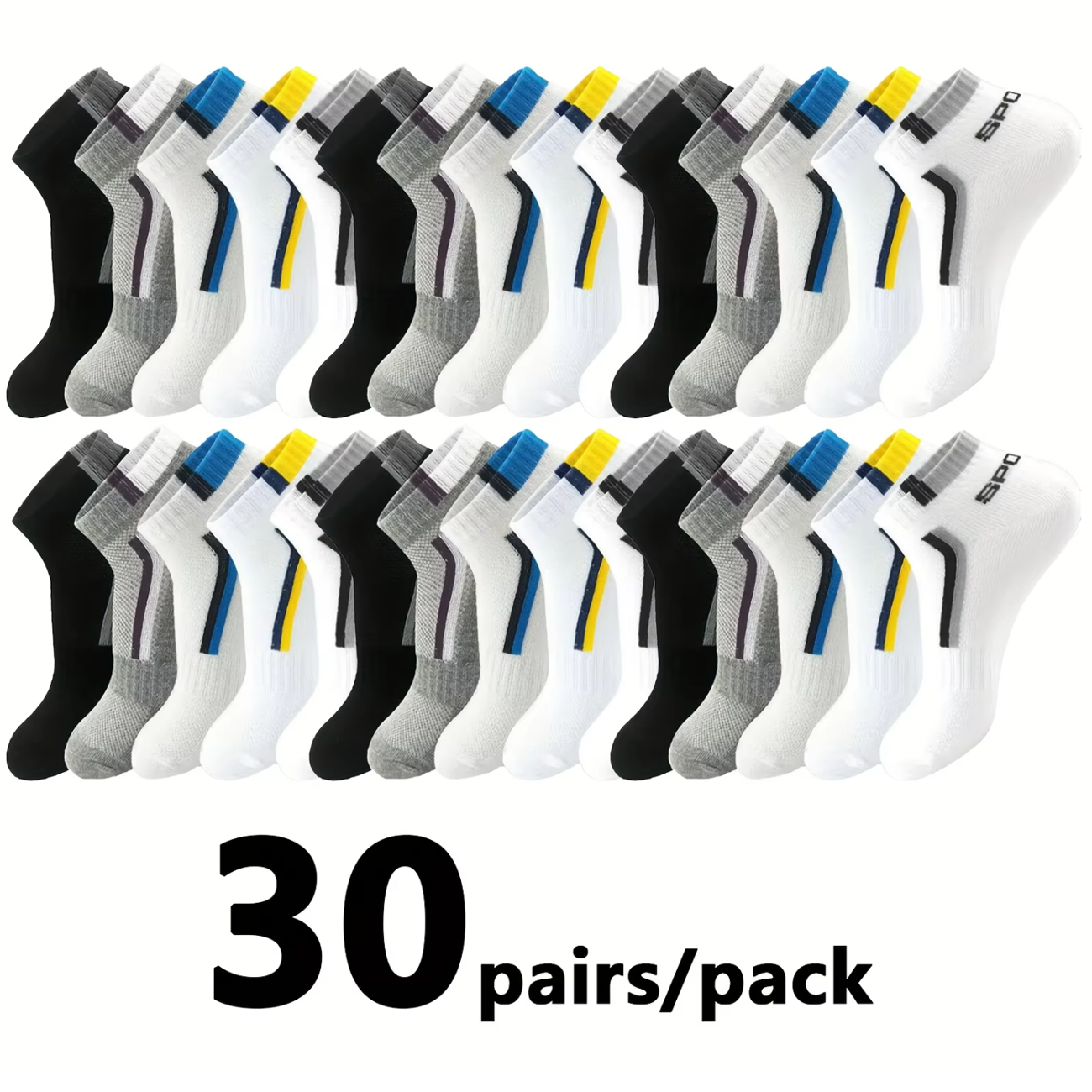 30Pairs Men's Mesh Breathable  - Ankle Sock Low Cut incelemesi ve fiyatı