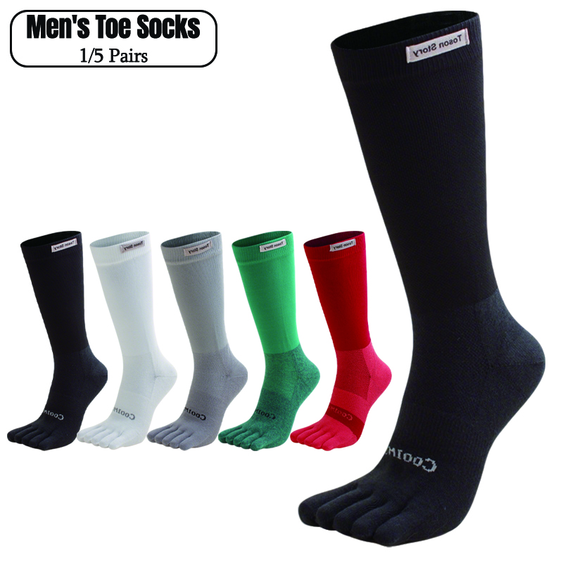 1/5 Pairs Men's High Crew Five - Toe Sock Split incelemesi ve fiyatı