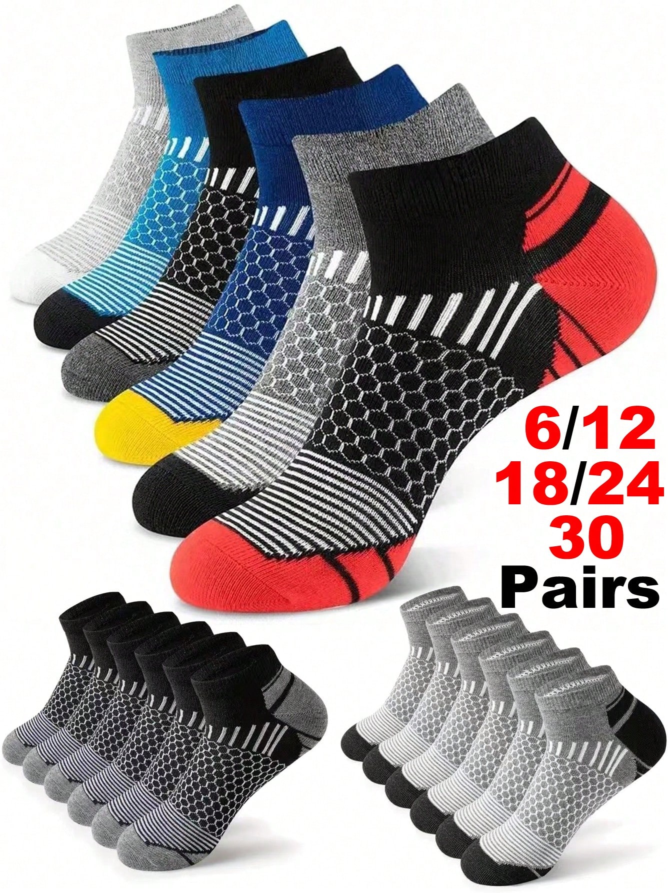 12Pairs Men's Ankle Athletic S - Ankle Sock Low Cut incelemesi ve fiyatı