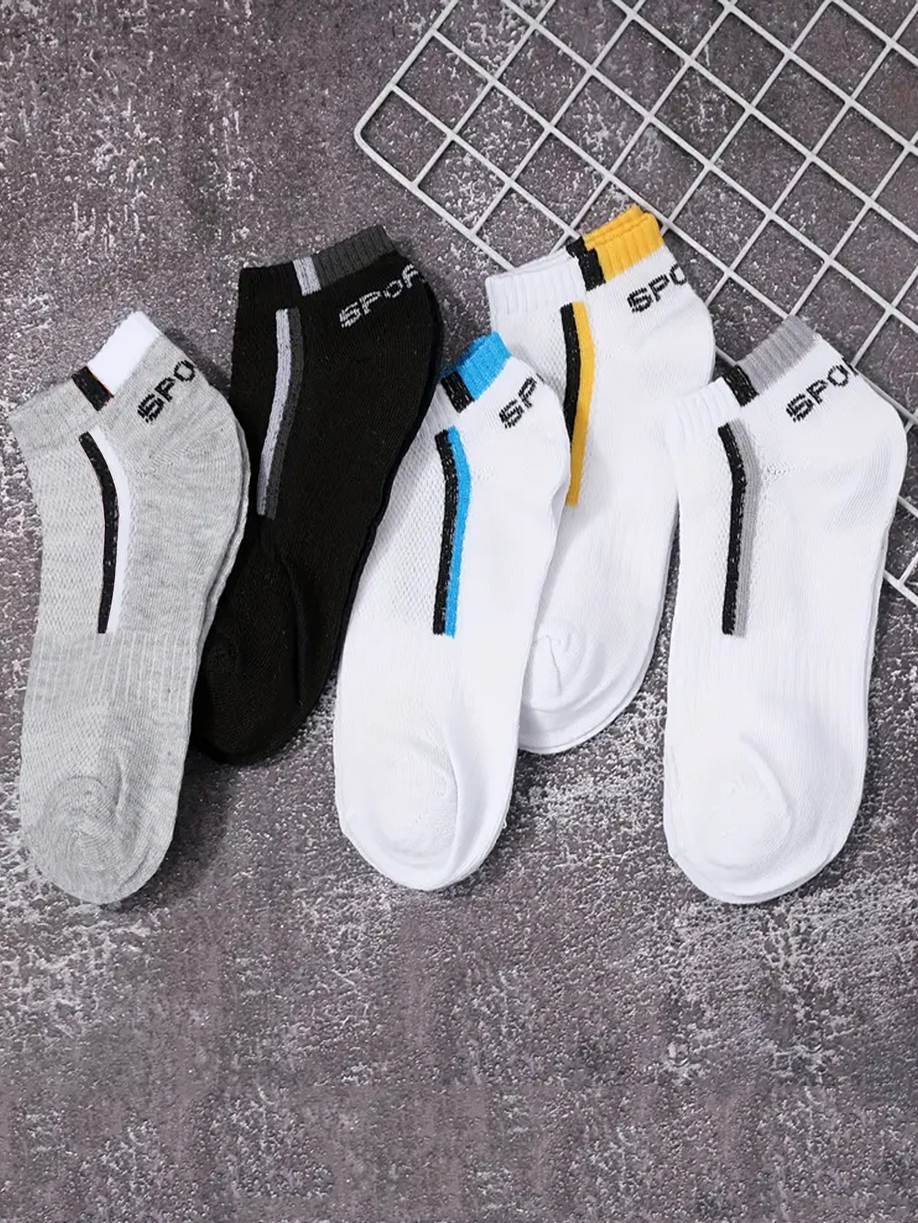 30Pairs Men's Color-block Mesh - Ankle Sock Low Cut incelemesi ve fiyatı