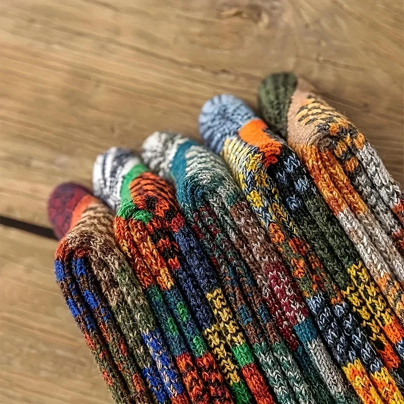 5 pairs of retro ethnic style  - Thermal Sock Winter incelemesi ve fiyatı