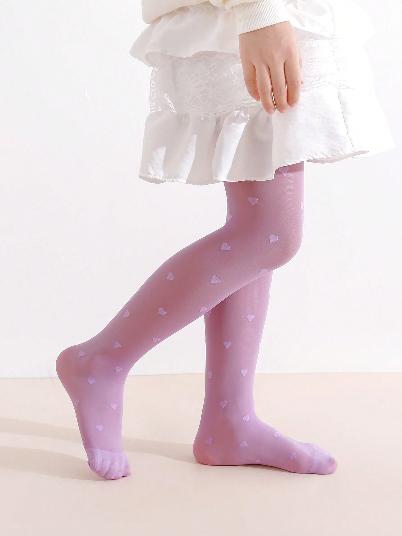 3Pcs Girls Heart Print Tights  - Tights Pantyhose Sheer incelemesi ve fiyatı