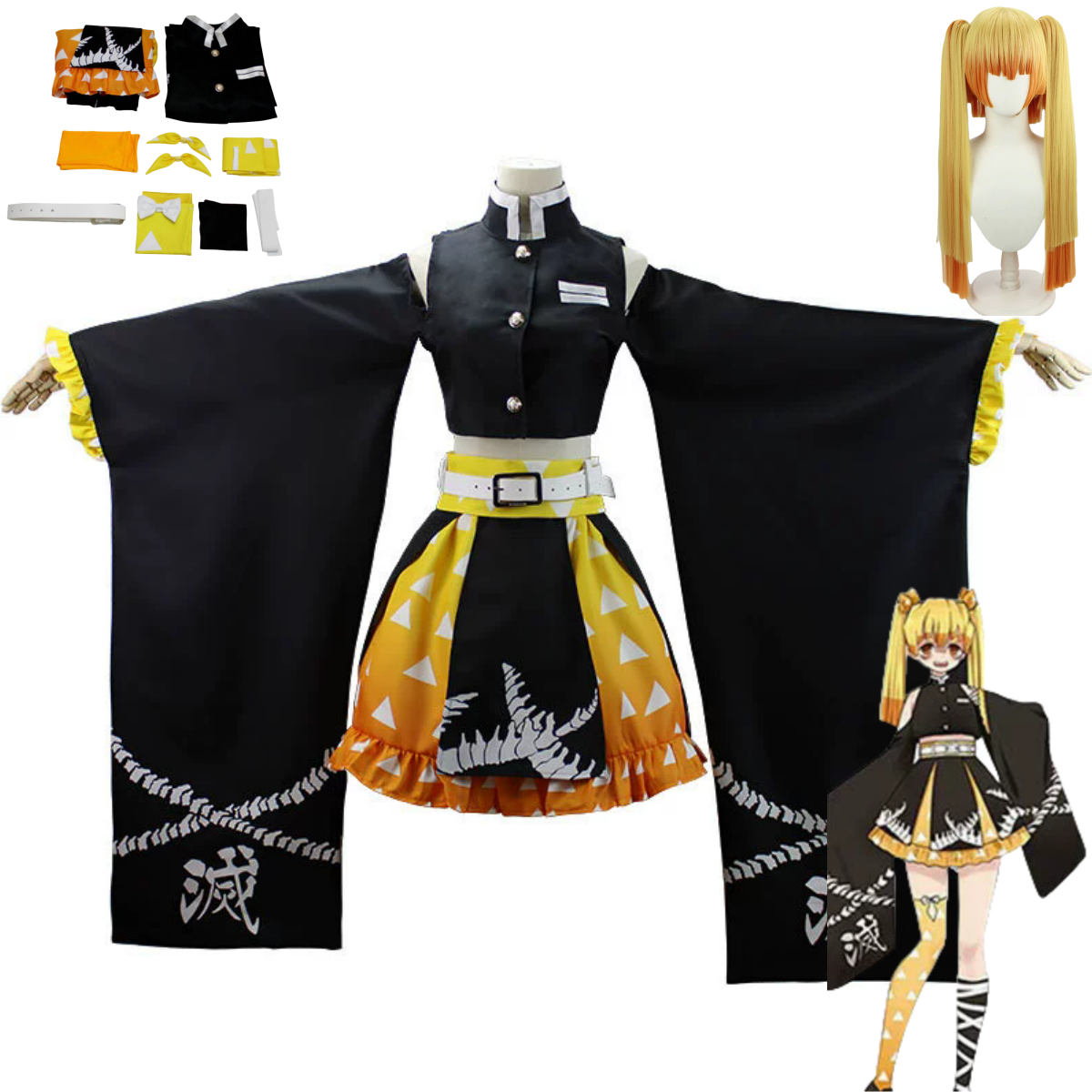 Anime Agatsuma Zenitsu Cosplay - Dress Sock Men incelemesi ve fiyatı
