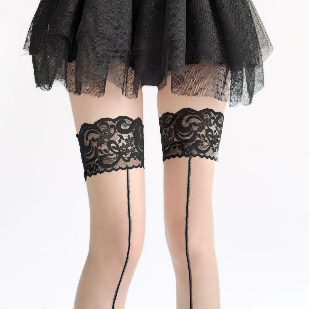 Lace Top Sheer Thigh High Stoc - Thigh High Sock Stay Up incelemesi ve fiyatı
