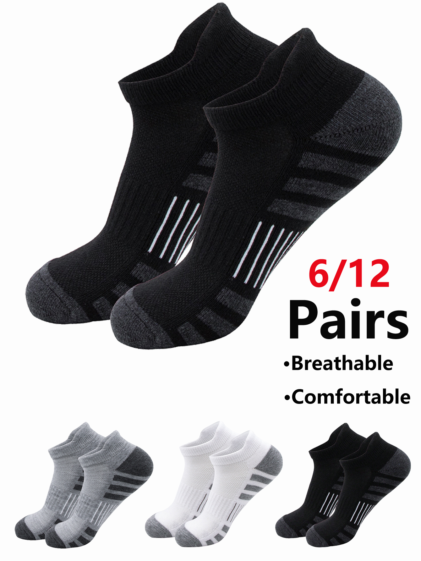 6/24 Pairs Cushioned Breathabl - Athletic Sock Cushion incelemesi ve fiyatı