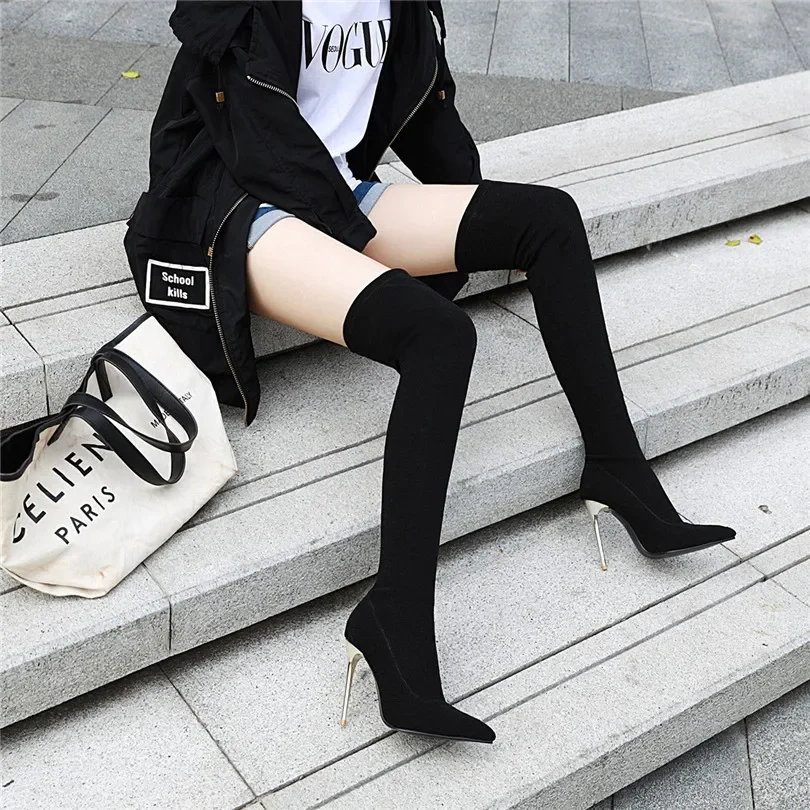 Plus Size Stretch Leopard Over - Knee High Sock Women incelemesi ve fiyatı