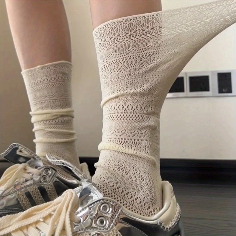 1/4 Pairs Women Lace Trimmed K - Knee High Sock Women incelemesi ve fiyatı