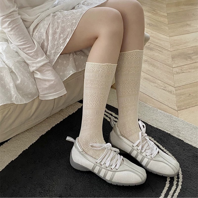 1/4 Pairs Women Lace Trimmed K - Knee High Sock Women incelemesi ve fiyatı