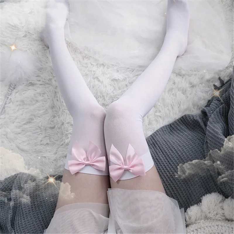 Sexy Women's Hosiery Pink Bow  - Thigh High Sock Stay Up incelemesi ve fiyatı