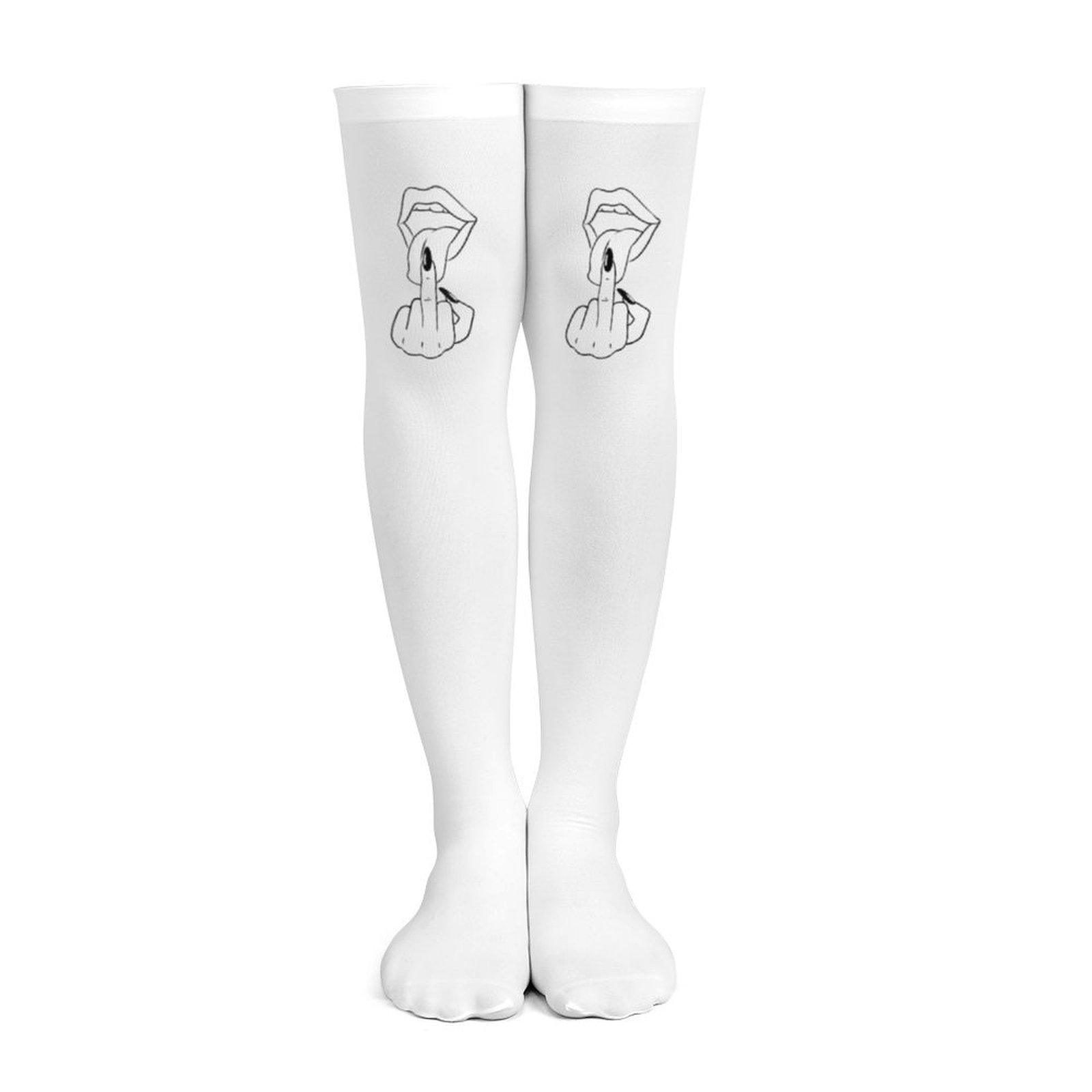Ladies' white middle finger, r - Knee High Sock Women incelemesi ve fiyatı
