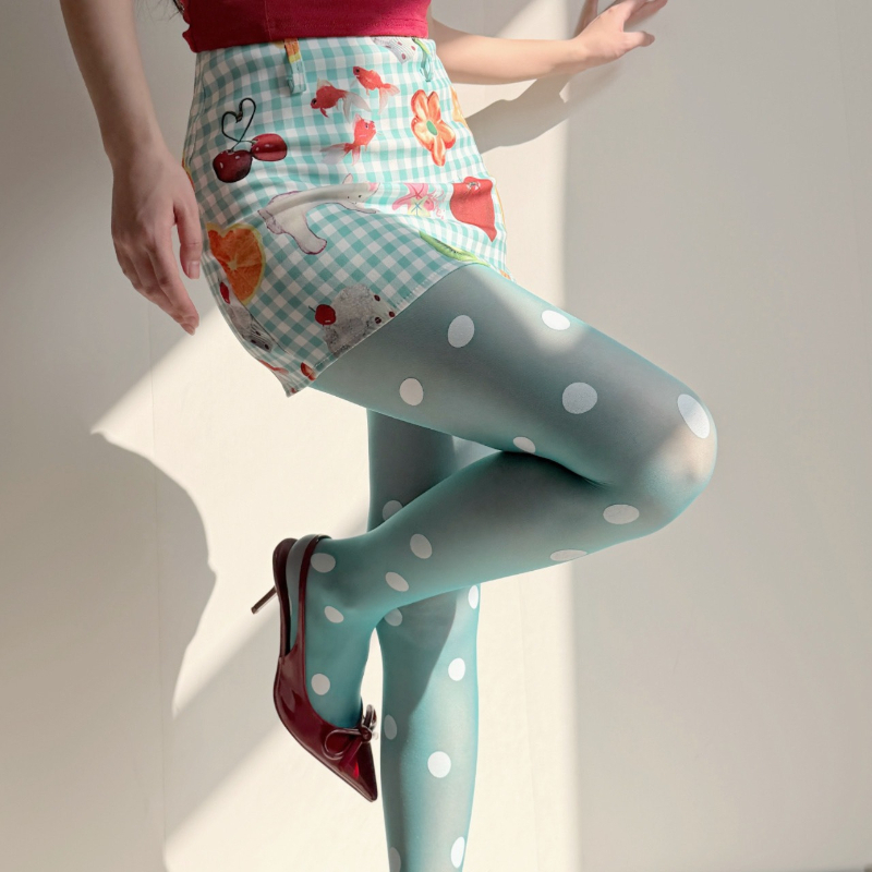 Retro Polka Dot Sheer Tights f - Tights Pantyhose Sheer incelemesi ve fiyatı