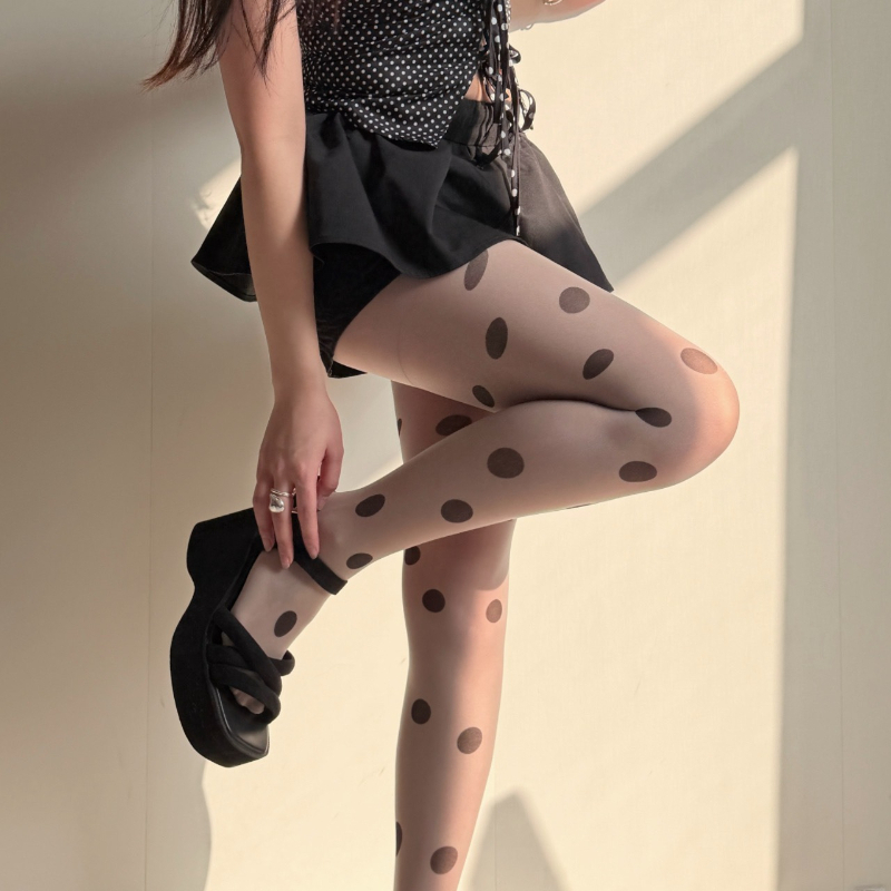 Retro Polka Dot Sheer Tights f - Tights Pantyhose Sheer incelemesi ve fiyatı
