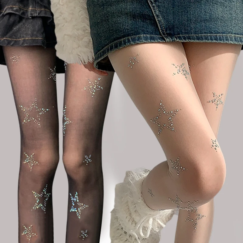 Y2k Star Diamond Rhinestone Fi - Fishnet Stocking Women incelemesi ve fiyatı