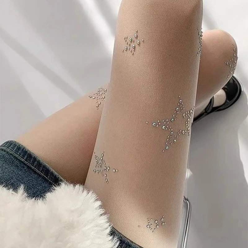 Y2k Star Diamond Rhinestone Fi - Fishnet Stocking Women incelemesi ve fiyatı