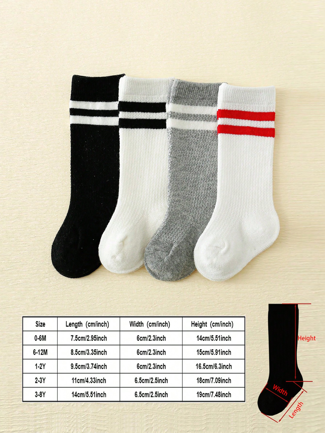 4-Pack Baby Toddler Striped Cr - Cotton Crew Sock Pack incelemesi ve fiyatı
