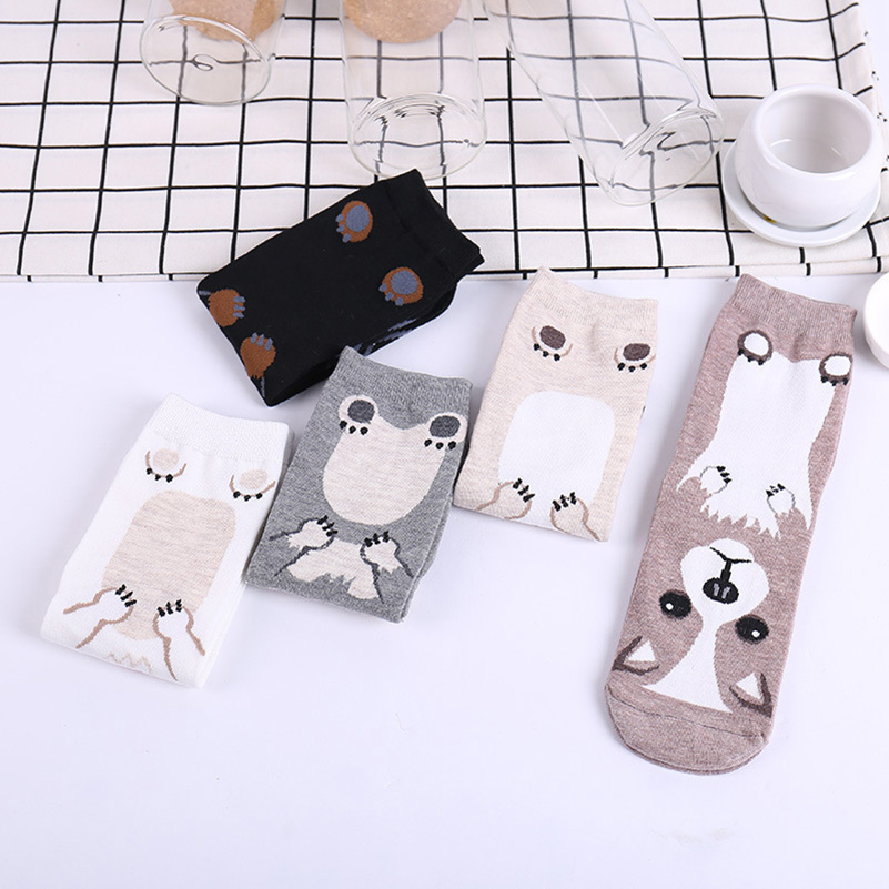 5 Pairs/pack Funny Cartoon Dog - Cotton Crew Sock Pack incelemesi ve fiyatı