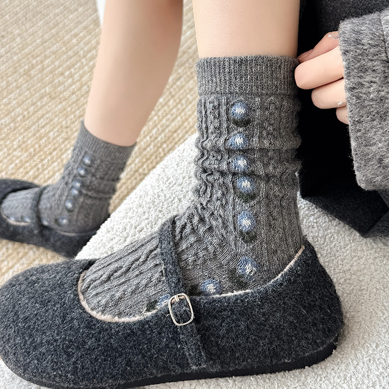 Korean Sweet Floral Wool Mid-C - Boot Sock Slouchy incelemesi ve fiyatı