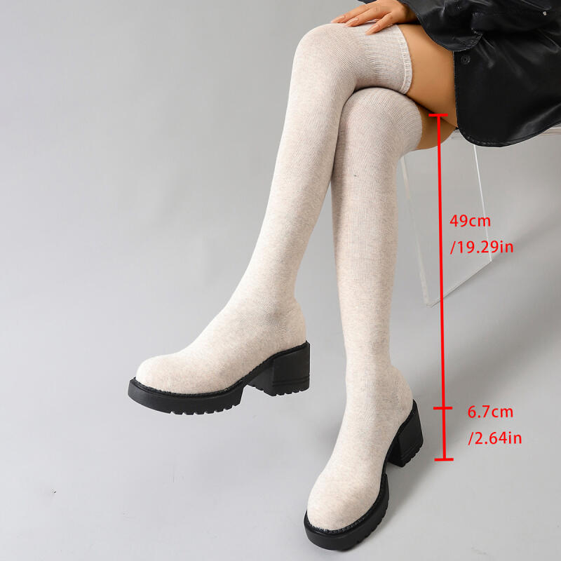 Chunky Platform Over The Knee  - Knee High Sock Women incelemesi ve fiyatı