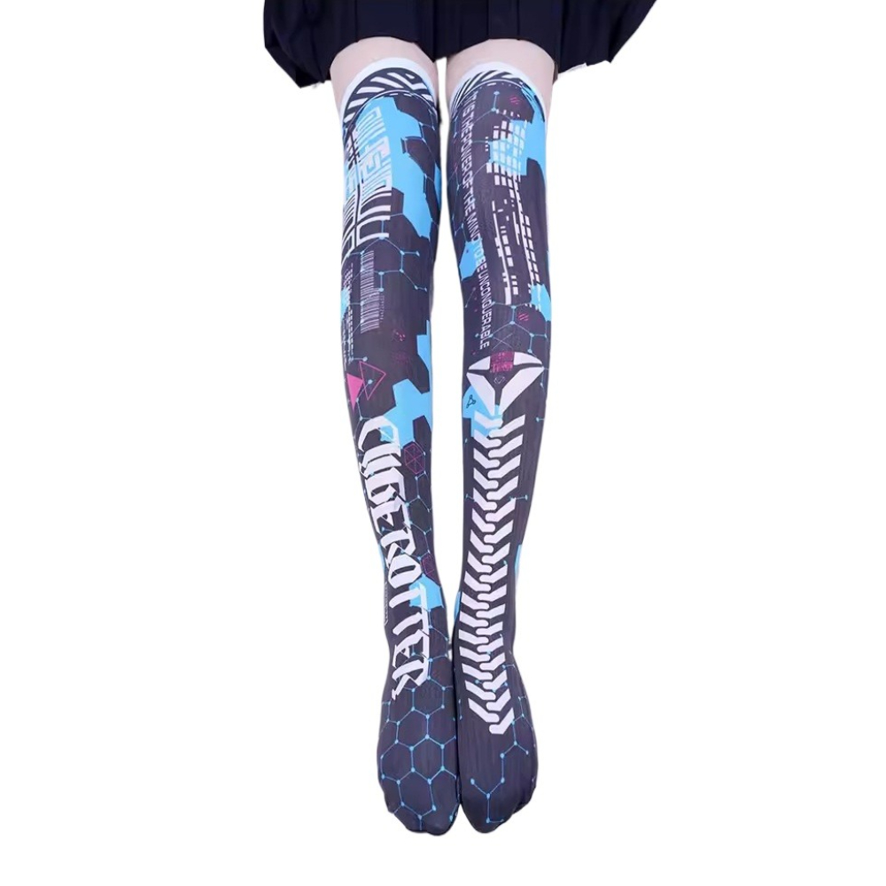 Anime Game Robot AI Mech Stock - Knee High Sock Women incelemesi ve fiyatı