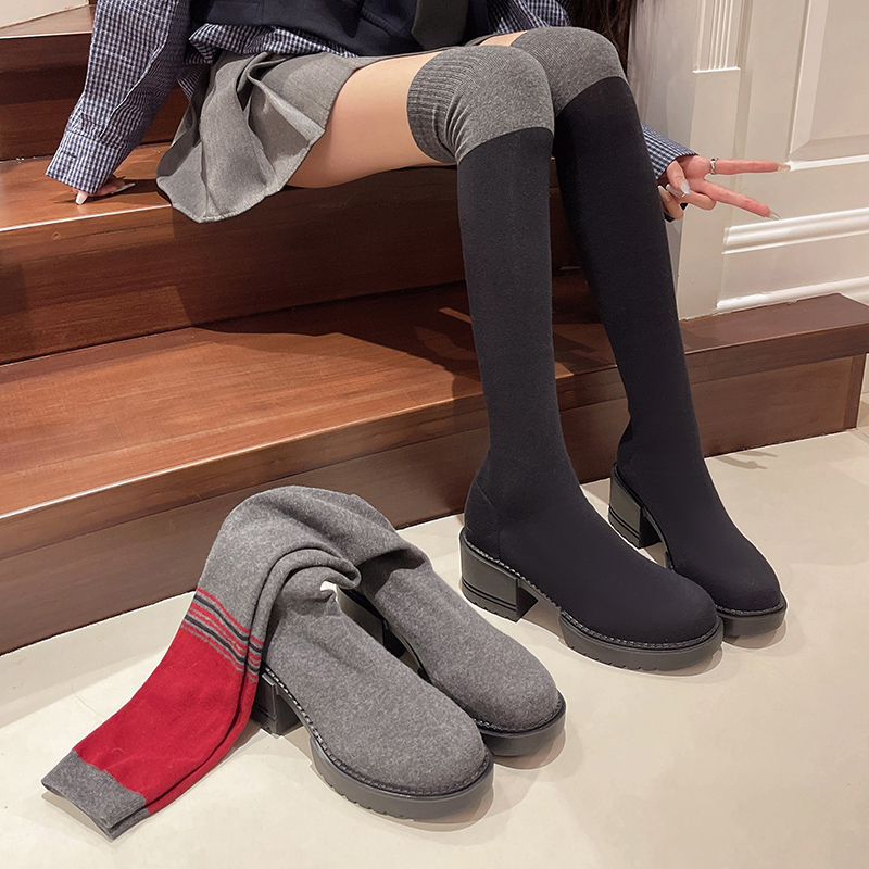 2025 New Women's Shoes High Bo - Knee High Sock Women incelemesi ve fiyatı