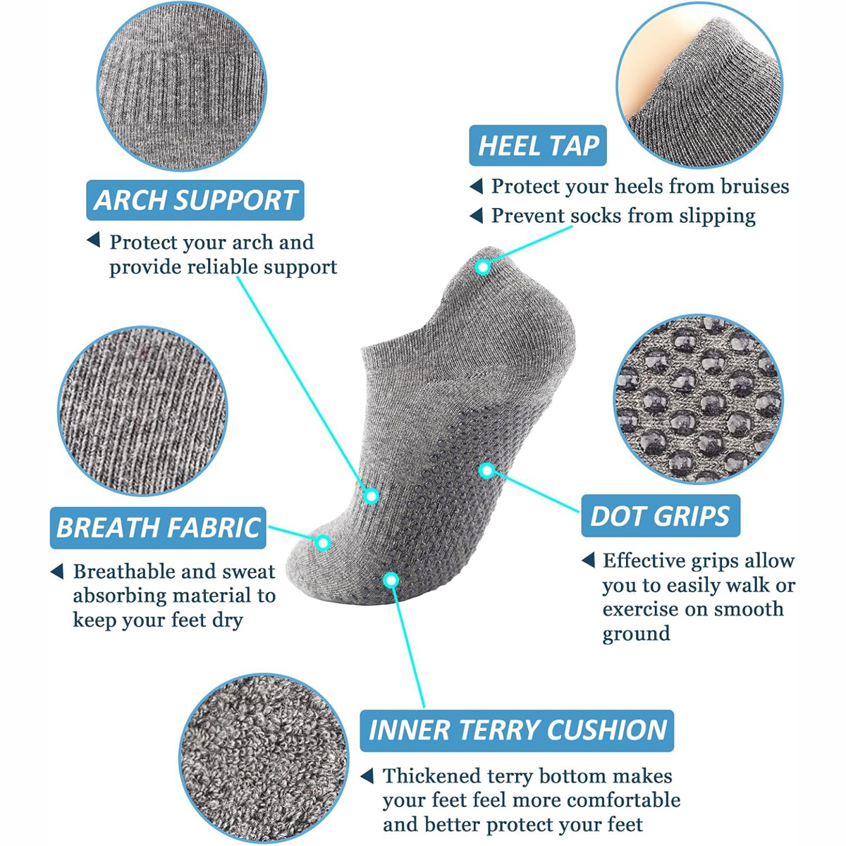 6 Pairs Yoga Socks for Women P - Grip Sock Yoga incelemesi ve fiyatı