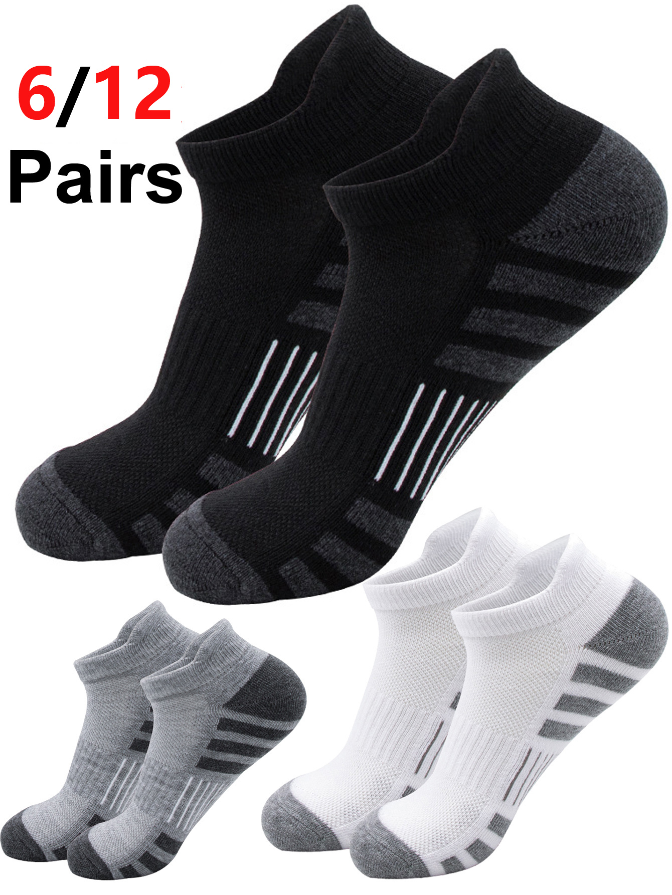 6/12 Pairs Low Cut Ankle Socks - Athletic Sock Cushion incelemesi ve fiyatı