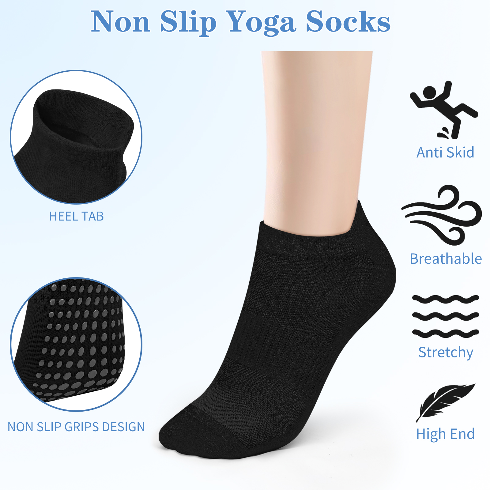 3 Pairs Yoga Socks Women Cotto - No Show Sock Women incelemesi ve fiyatı