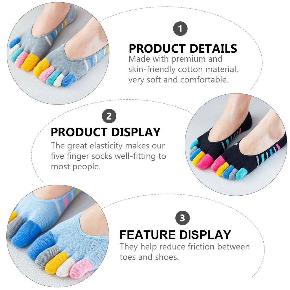 5Pairs Yoga Toe Socks Women In - Invisibility Sock Loafer incelemesi ve fiyatı