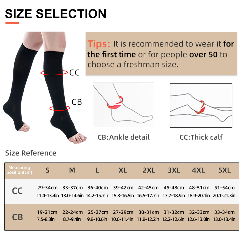 S-5XL 2pcs/Pair Medical Compre - Compression Sleeve Calf incelemesi ve fiyatı